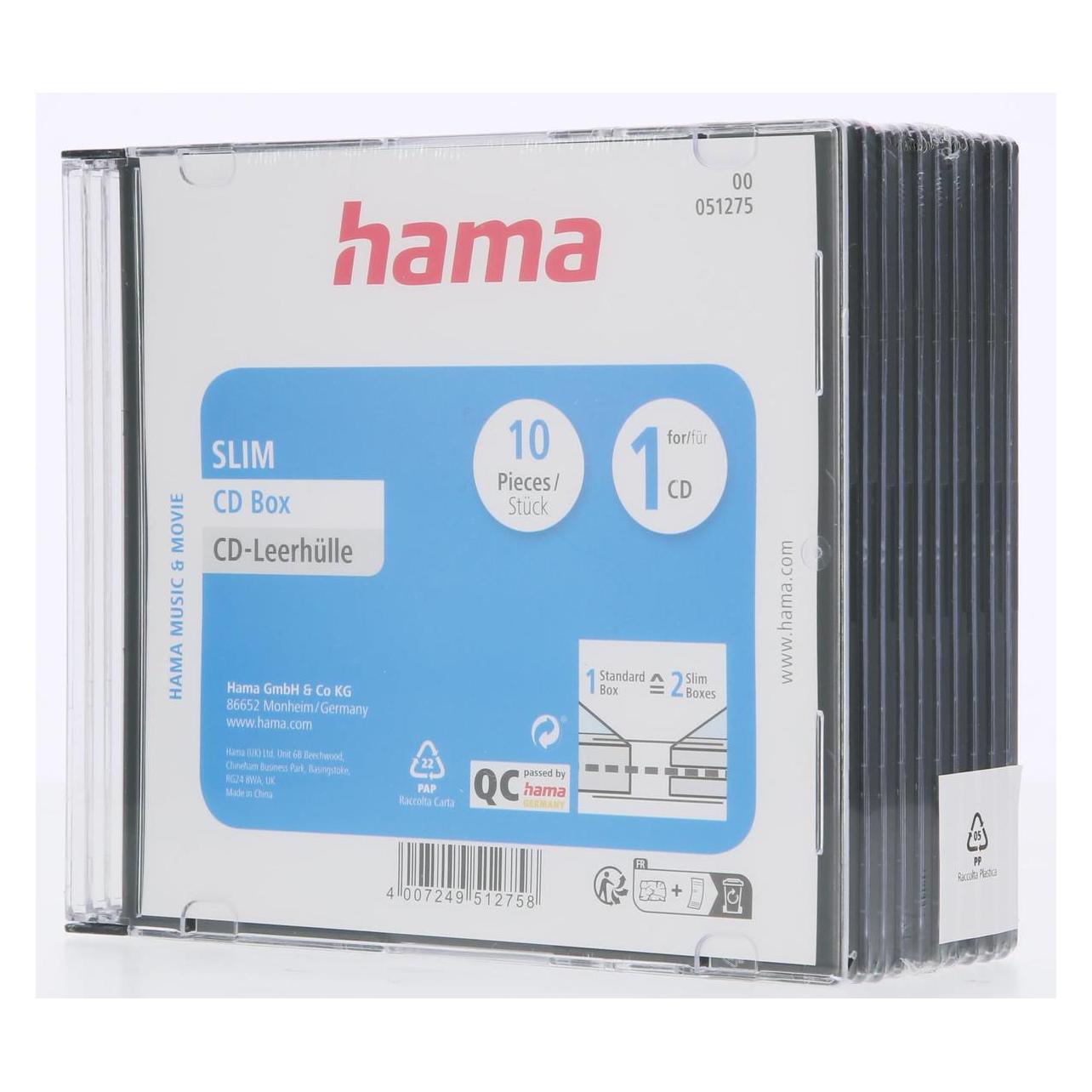 Hama 1x10 CD-Leerhülle Slim-Line (51275)