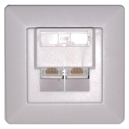 XtendLan Zásuvka / 2x RJ-45 / Cat5e / UTP / pod omítku / šikmý vývod (Netzwerk Zubehör) (ZASO2W55NNIPS)