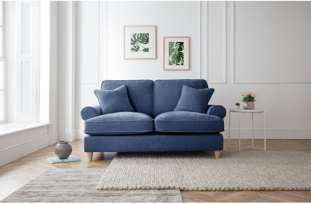 Three Posts Longfellow 2 Seater Chenille Sofa Navy