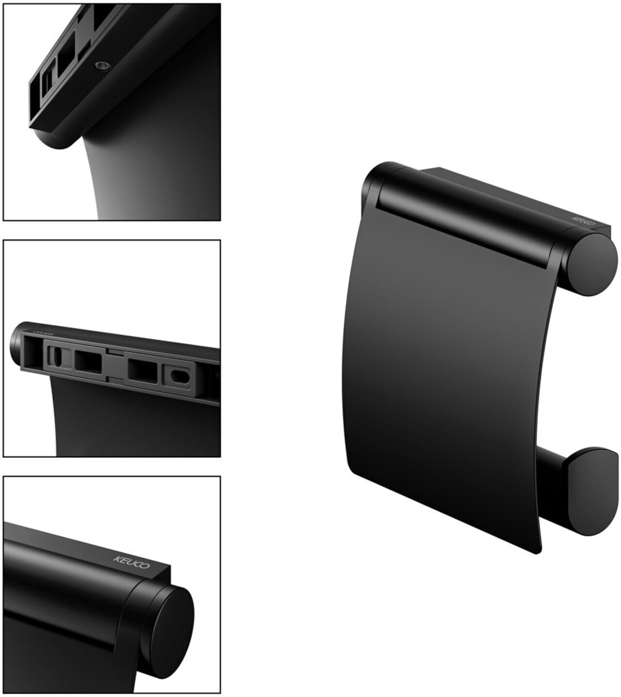 Keuco Toilettenpapierhalter Plan schwarz, mit Deckel (14960370000)