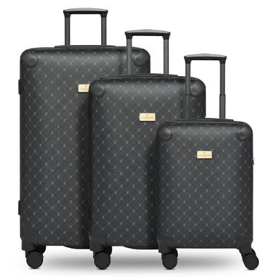 Kofferset LAZAROTTI "Palermo 4 Rollen Kofferset 3-teilig", Herren, schwarz, Polypropylen, Koffer-Sets
