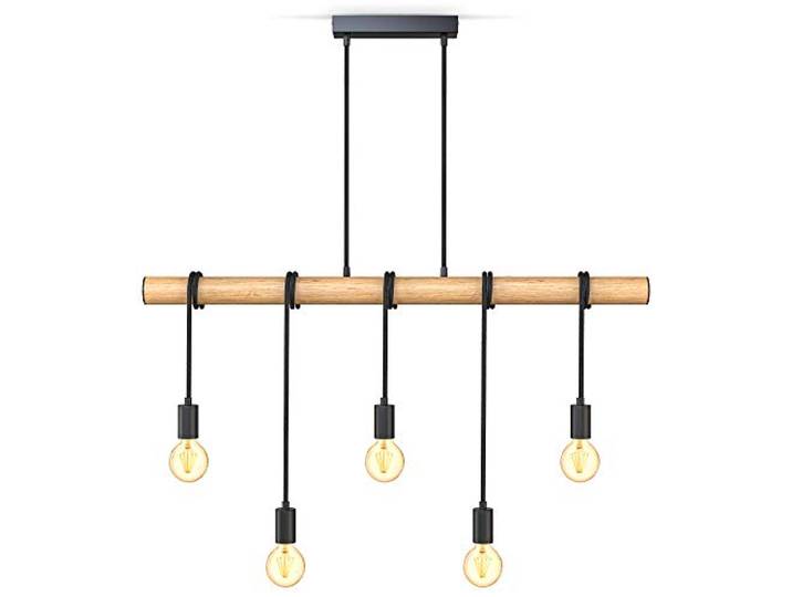 B.K.Licht - Pendelleuchte mit E27 Fassung, max. 60 Watt, Vintage, Hängeleuchte, Hängelampe Esstisch, Esszimmerlampe hängend, Wohnzimmerlampe, Küchenlampe, Retro, Vintage, 90x103 cm, Schwarz