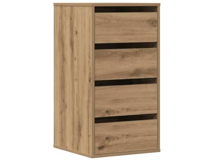 LMTYOENFG Kommode mit 4 Schubladen Artisan-Eiche 40x41x76 cm Holzwerkstoff Schlanker Beistellschrank für Schlafzimmer und Flur mit pflegeleichter Oberfläche und stabiler Wandbefestigung.