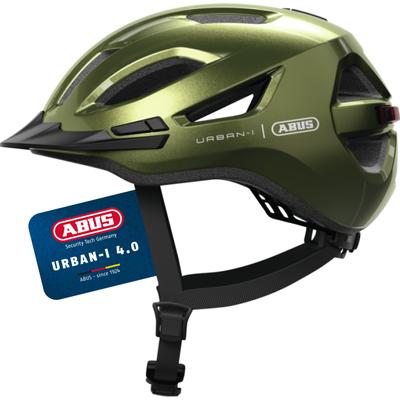 Fahrradhelm ABUS "URBAN-I 4.0" Gr. L, grün (grün (pepper grün)), Helme, L/906 Kopfumfang: 57cm - 61cm