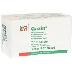 Gazin Mullkompressen 7,5x7,5 cm unsteril 8fach 100 St