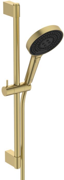 Ideal Standard Solos Brausekombination A7897A2 Stange 603mm, Handbrause mit 3 Funktionen, brushed gold