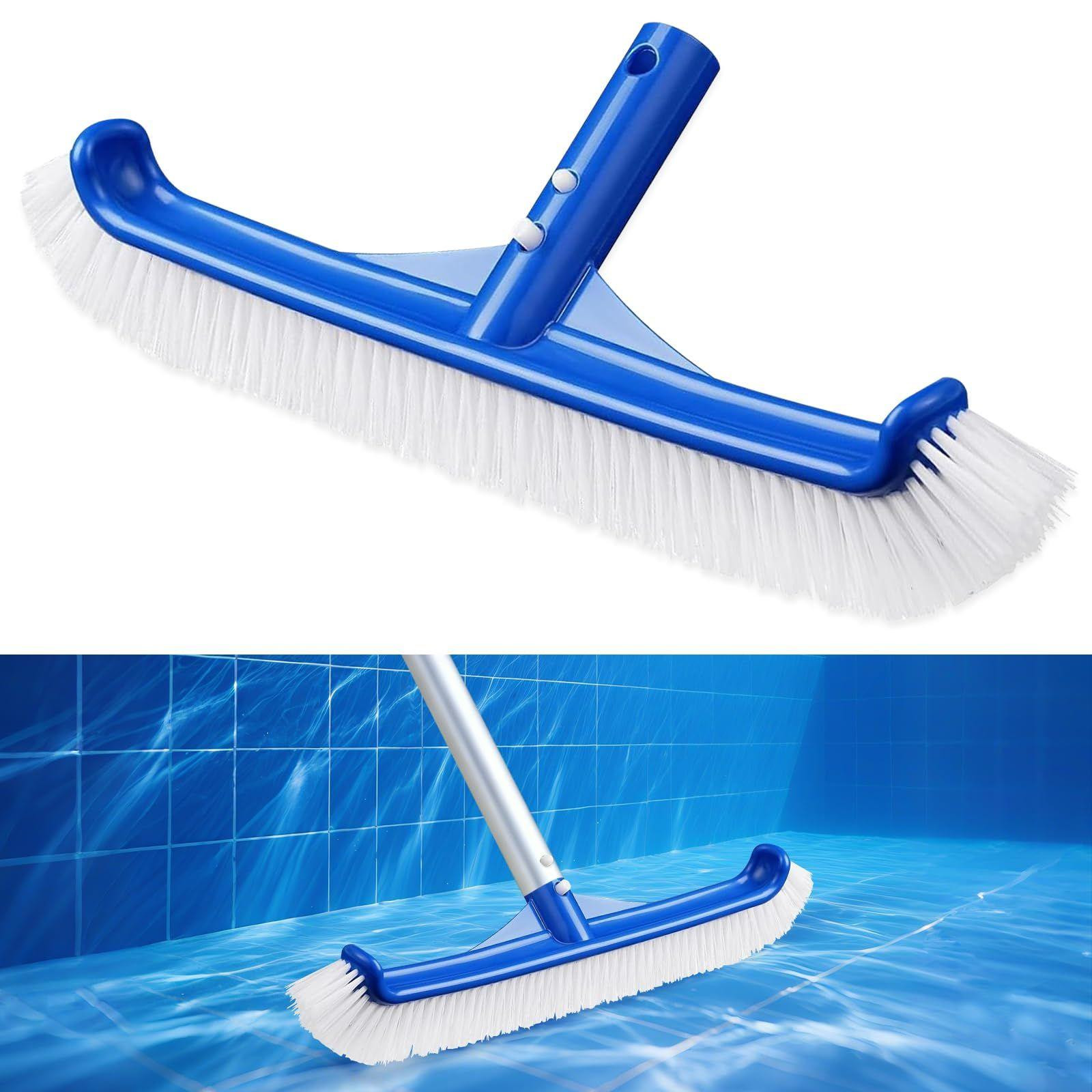 Selius Zwembadreinigingsborstel met EZ-Clip en Kunststof Handgreep, 43 cm
