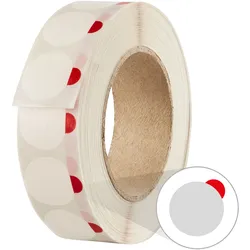 SPRINTIS Klebepunkte 28 mm, transparent, 1.250 Stück, praktische Verschlussetiketten mit roter Anfasslasche, einsetzbar in Büro, Haushalt und mehr, PP