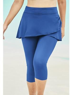 Plus Size Women's Skirted Swim Capri Pant by Swim 365 in Dream Blue (Size 34) Swimsuit Bottoms