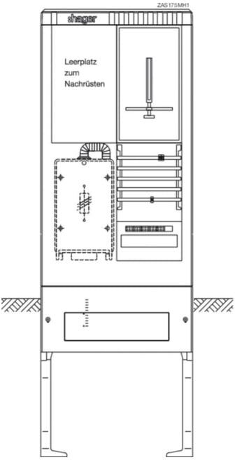 Hager Colonne de raccordement compteur 1ZP + 1LP, 2 pôles ZAS175MH1 (ZAS175MH1)