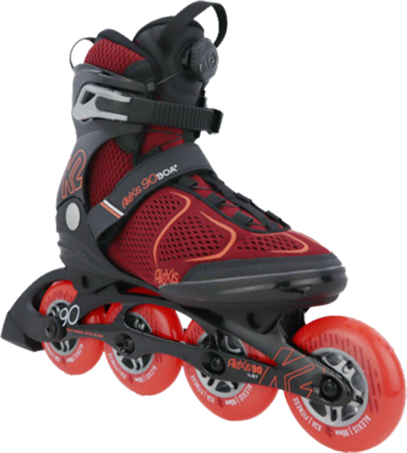 K2 Skates ALEXIS 90 BOA Inline Skates Damen burgund - orange Größe EU: 36.5