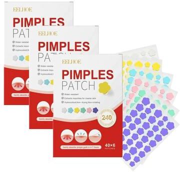 Uplifted Finds Acne Pimple Patch 240pcs Heart Star Flower Round Shape Moisturizing Blemish Covers flowers X 3 Boxes