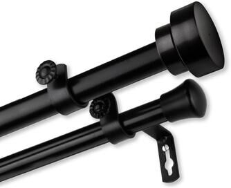 InStyleDesign Bowler Premium Steel Adjustable Double Curtain Rod