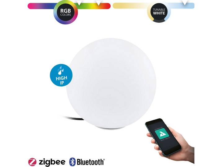 EGLO Monterolo-Z\, éclairage au sol pour l'extérieur\, noir\, blanc\, plastique\, IP65\, II\, blanc