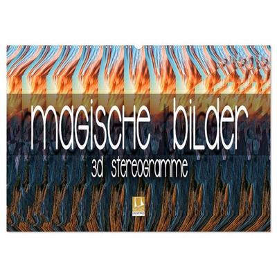 Magische Bilder - 3D Stereogramme (Wandkalender 2026 DIN A2 quer), CALVENDO Monatskalender