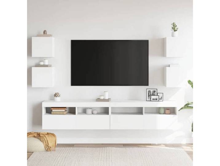 Meubles TV de Salon - Cabinet HIFI - HABITUDE - muraux 4 pcs Blanc 30 5x30x30cm - Cadre durable @59949