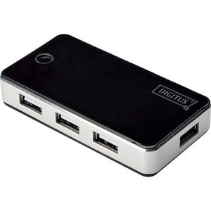 Digitus USB-Hub DA-70222, schwarz / weiß, 7 USB 2.0 Ports, Anschluss-Stecker USB-A