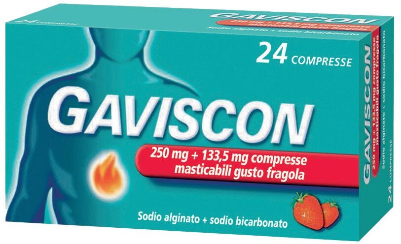 Reckitt Benckiser Gaviscon 250 + 133,5 mg 24 compresse masticabili fragola