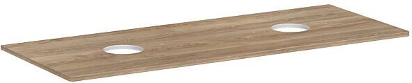 Hansgrohe Xelu Q Konsole 54118230 1360 x 550 mm, 2 Ausschnitte, Aufsatzwaschtisch ohne Hahnloch, Eiche Natur