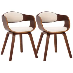 CLP 2er Set Stühle Kingston Kunstleder   Farbe: walnuss/creme
