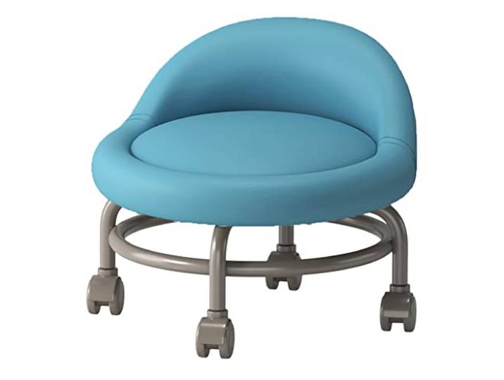 JFGCTYHXY Hocker mit Rollen, Roller Seat Kurze Rollfußhocker mit universellen Lenkrollen Kleine(Blue)