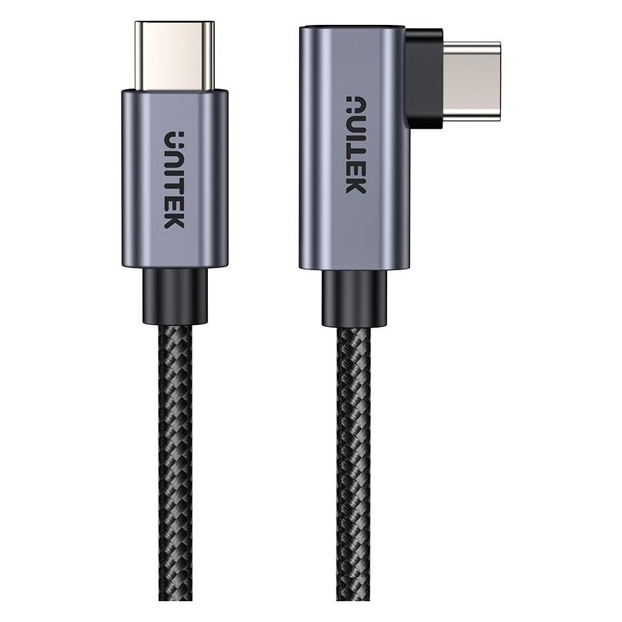 Unitek Kabel USB USB-C - USB-C Czarno-srebrny (C14123BK-0.) (0.50 m, USB 2.0, 100 W) (C14123BK-0.5M)