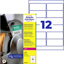 Avery-Zweckform L7913-40 Universal-Etiketten 99.1 x 42.3 mm Polyethylenfolie Weiß 480 St. Permanent haftend Laser 40 Blatt DIN A4