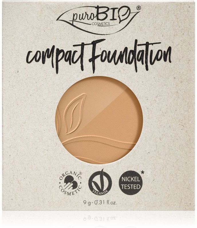puroBIO Cosmetics Compact Foundation compact powder foundation refill SPF 10 shade 03 9 g