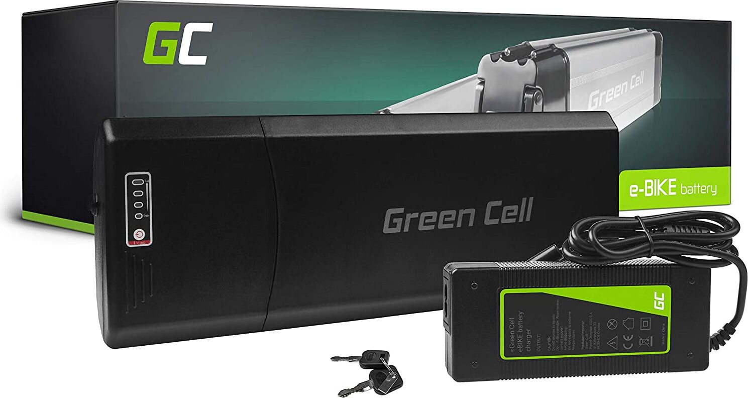 Green Cell E-Bike Akku 36V 12Ah Li-Ion Pedelec Rear Rack Gepäckträger Batterie mit Ladegerät
