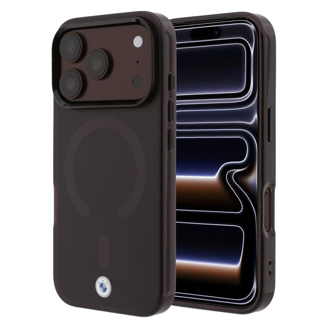 BMW Case Sign Frosted IML & MetaL Logo MagSafe for iPhone 18 Pro / 17 Pro burgundy (Apple iPhone 17 Pro, Apple iPhone 18 Pro) (BMW001312)