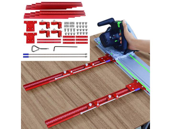 Système de guidage de Rail parallèle de 120cm, ensemble de jonction de Rail de guidage de scie sur bois, support de Rail de guidage fixe