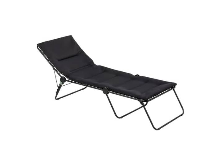 Lafuma Mobilier Siesta L Gepolsterte Klappbare Sonnenliege, 4 Positionen verstellbar, AirComfort, Schwarz Acier