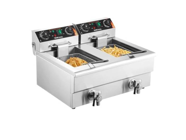 Kommerzielle Fritteuse, 2 x 11,6 Qt/11 l, doppeltes Edelstahlöl