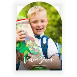 Dankeskarte Einschulung: Torbogen mit Foto
