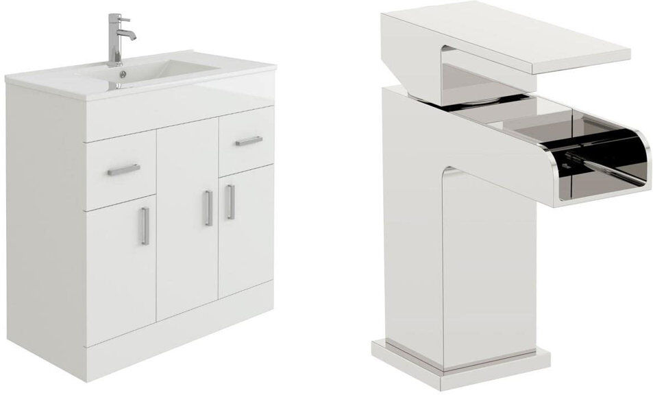 VeeBath Sphinx 800mm Vanity Sink Unit & Waterfall Basin Mixer Tap