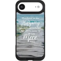 Nivocase Handyhülle für Apple iPhone Air Hülle NIVOpure Case Schwarz Statement Strand Spruch (Apple iPhone Air), Smartphone Hülle, Schwarz