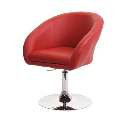 Décoshop26 - Roter PVC-Drehstuhl höhenverstellbar 04_0002231