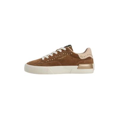 Sneaker PEPE JEANS "Trainer MILAN WEST W", Damen, Gr. 36, nut braun, 90% COW SUEDE, 10% Polyurethan, Schuhe Sneaker