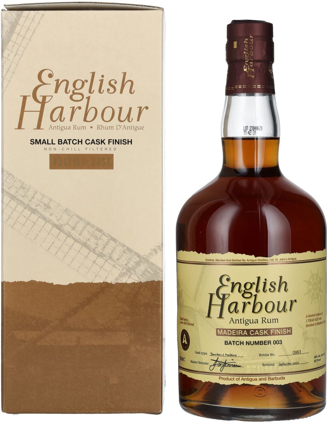 English Harbour Rum English Harbour MADEIRA CASK FINISH Small Batch Antigua Rum Batch 003 46% Vol. 0,7l in Geschenkbox