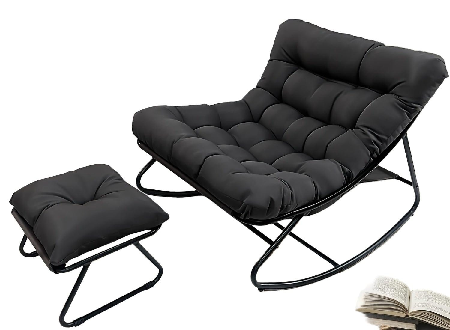 Selius Relax Recliner Schommelstoel - Draaifauteuil - Zwart