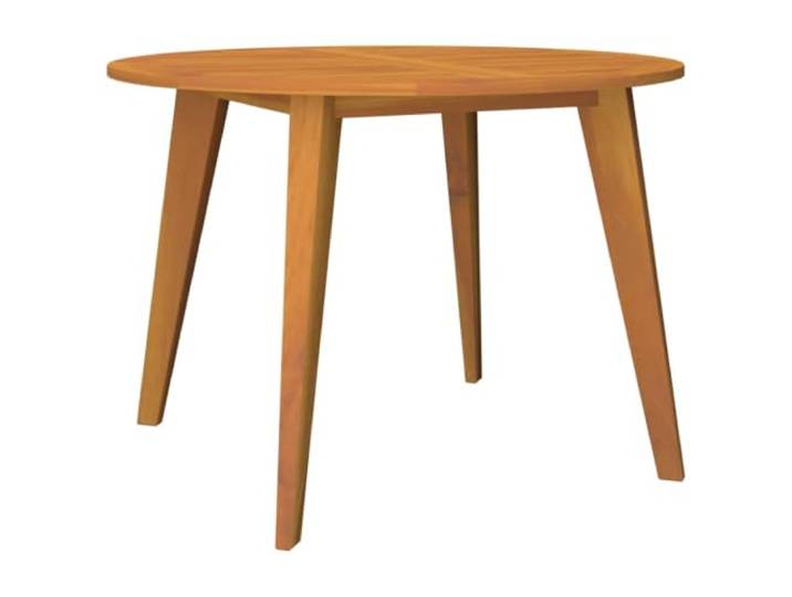 XHNIFBN Gartentisch Rund Ø110x75 cm Akazie Massivholz Balkontisch Runder Esstisch aus geöltem Akazienholz mit Latten-Design und diagonalen Beinen für Garten, Terrasse und Balkon.