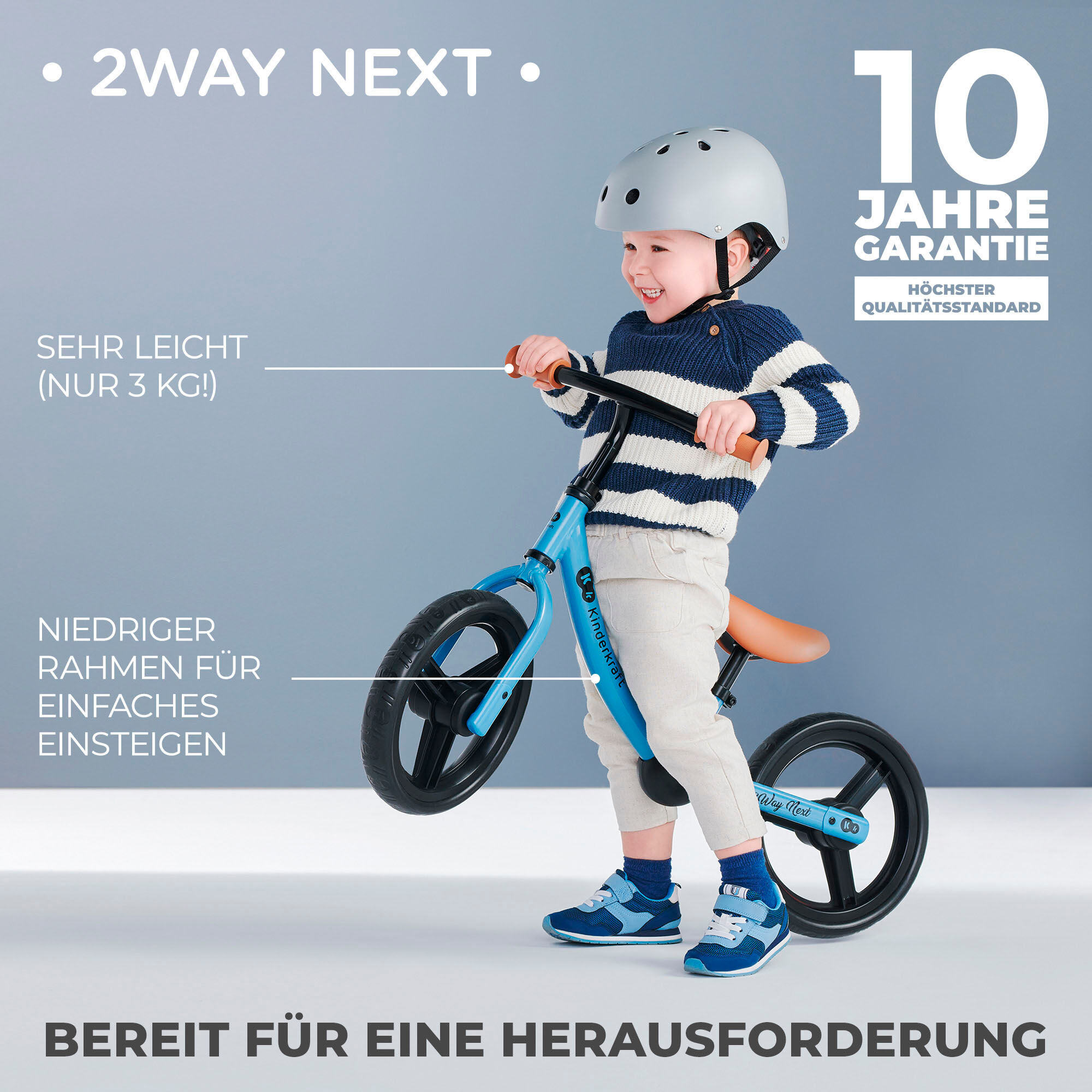 Laufrad KINDERKRAFT "2WAY NEXT", grün, Laufräder, KinderB:38cm H:59cm T:86cm, Laufrad, B:38cm H:59cm T:86cm