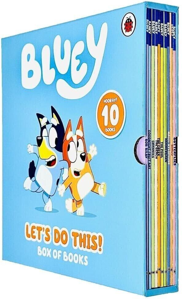 Ladybird Bluey Let's Do This! 10 Book Collection Box Set - Paperback - Ages 3-7 - Butterflies, Bingo, The Beach & More - Family Story Books Gift Set