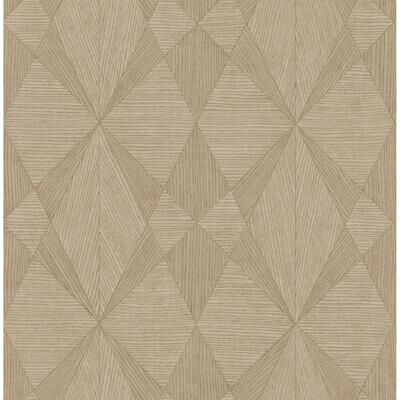 A-Street Prints Intrinsic Light Brown Geometric Wood Wallpaper