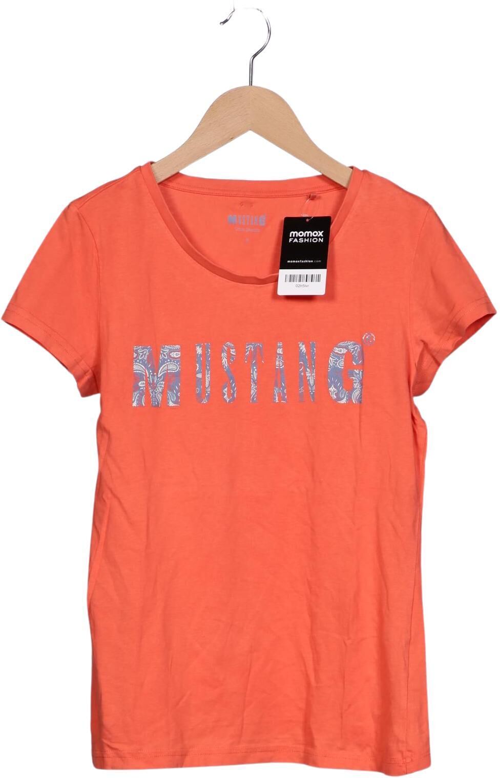 Mustang Damen T-Shirt, Orange, Gr. S, Baumwolle - Second Hand