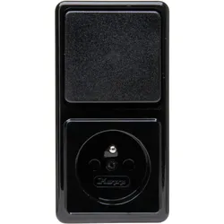 Kopp 109005007 STANDARD - Kombination Universalschalter MSK Steckdose, Farbe: schwarz