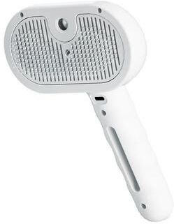 Inspire Select Steam Spray Pet Grooming Brush Self Cleaning Massage Comb For Dogs & Cats With Hair Removal & USB Rechargeable Design white