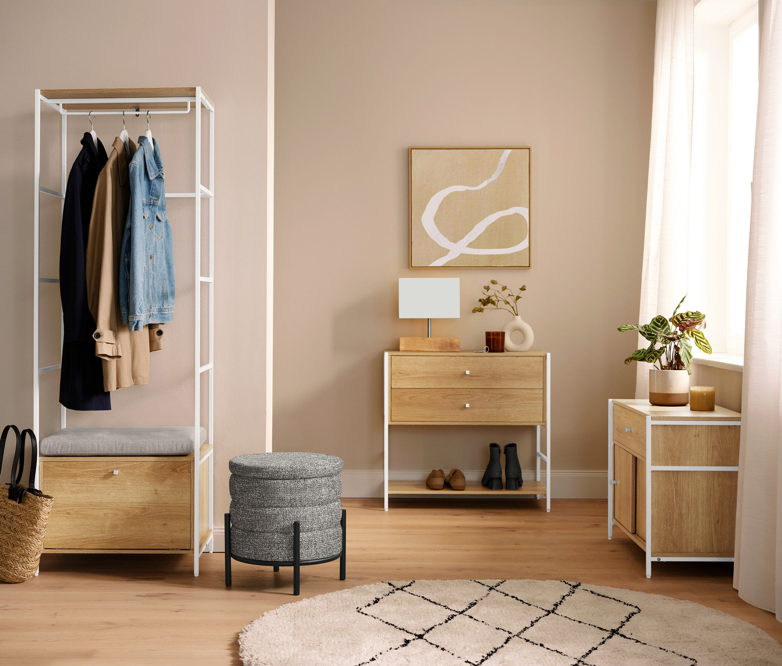 Tchibo - Kommode »Grade« mit Schublade und Schiebetüren - 80,3x40x60cm - silber -