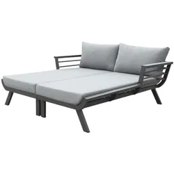 Garden Pleasure Garten-Sonnenliege für 2 Personen »Delia« grau, 170x62 cm