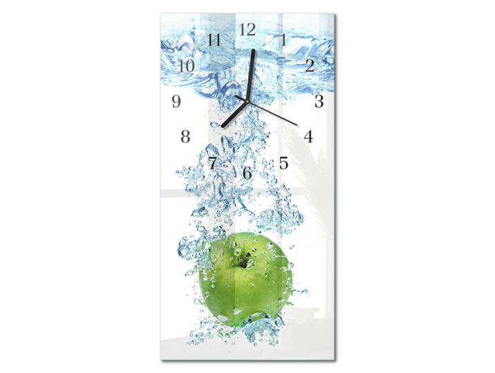 Tulup Wanduhr 60x30 cm - Rose, Mehrfarbig, Glas, Rechteckig, 30x60x0.4 cm, Dekoration, Uhren, Wanduhren